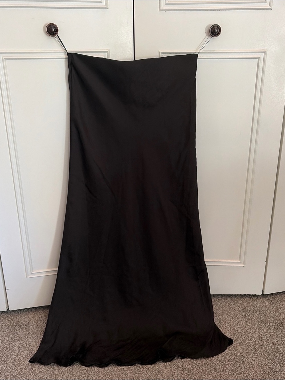 Black Bias-Cut Maxi Skirt - Women